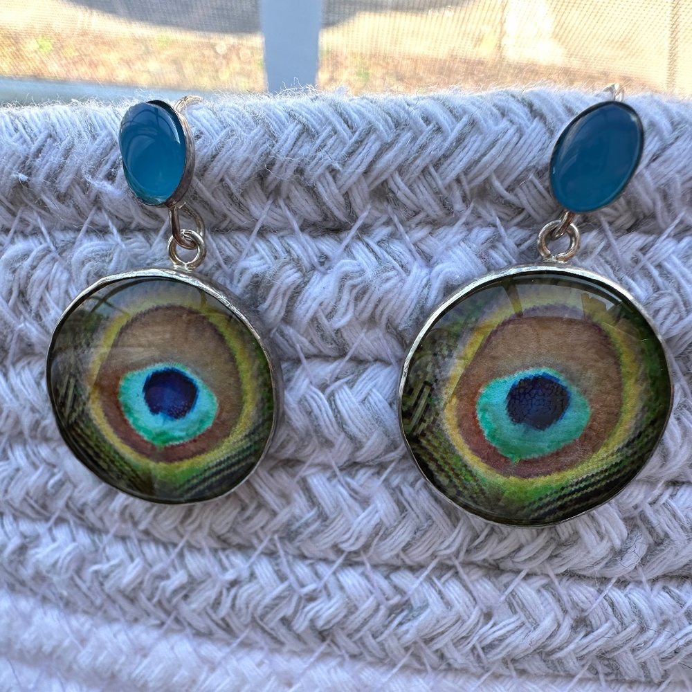 Peacock Feather Earrings